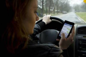 Woman Texting While Driving